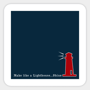 Red and Navy Blue Nautical Make like a Lighthouse and Shine Sticker